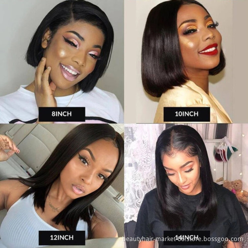 Cheap 4*4 13*4 Mink Brazilian Virgin Hair Women Bob Wave Wig Cuticle Aligned Hd Lace Front Wig 100% Virgin Human Hair Wig